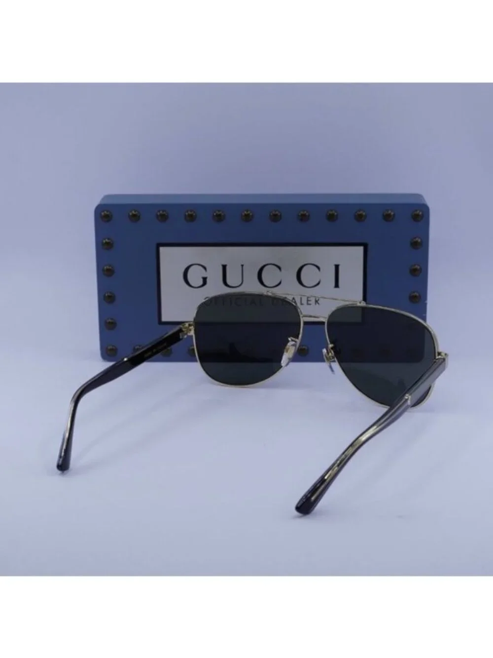 Gucci GG0528S 006 Aviator Sunglasses – Gold\Grey